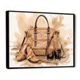 thumbnail image 2 of Designart "Elegance of Vintage Brown Fashion Handbag" Fashion Framed Wall Art - Glam Brown Fashion Bag Entryway Framed Wall Art, 2 of 6