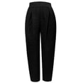 thumbnail image 5 of DHFJKG Womens Harem Pants Summer Casual Loose Fit Mid Rise Pleated Solid Color Tapered Pants With Pockets Lightweight Linen Soft Trendy Trousers, 5 of 8