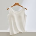 thumbnail image 6 of SGMVNU Women's Ribbed Sleeveless Tank Tops with Built in Bra, Lace Cowl Neck Casual Shirts Basic Camisole Undershirt, White, Size 2XL, 6 of 6