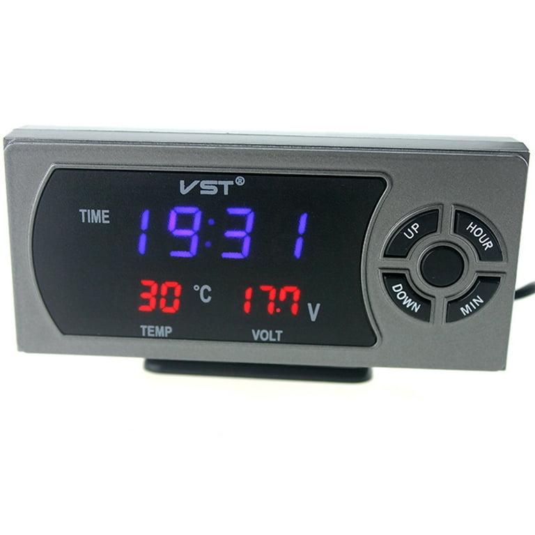 LED Display Digital Car Clock Thermometer with Voltmeter Auto USB Cigarette  Lighter Socket Charger 
