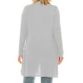 thumbnail image 3 of Women's Casual Plus Size Long Sleeve Loose Fit Solid Open Cardigan with Side Pockets, 3 of 6