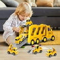 thumbnail image 4 of LC-dolida 5 in 1 Construction Car Carrier Truck Toys for 3 4 5 6 Year Old Boys, Friction Power Cars with Excavator,Bulldozer,Crane,Cement tanker, Christmas Birthday Boys for Boys Age 3-9, 4 of 6