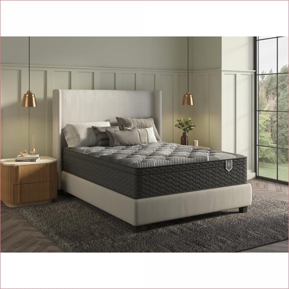 Mattresses, 13" Restonic Restful Night Plush with Cooling Technology, California King | Black | Foam