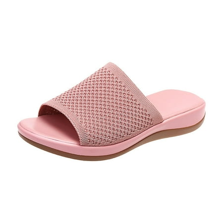 

Wandatree Women s Thick-soled Sandals Fly Woven Upper Soft Polyurethane Lightweight Slippers