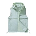 thumbnail image 5 of Busydd Mens Hooded Vest Trendy Solid Color Front Pockets Sleeveless Zip Up Fall Jackets M, 5 of 10