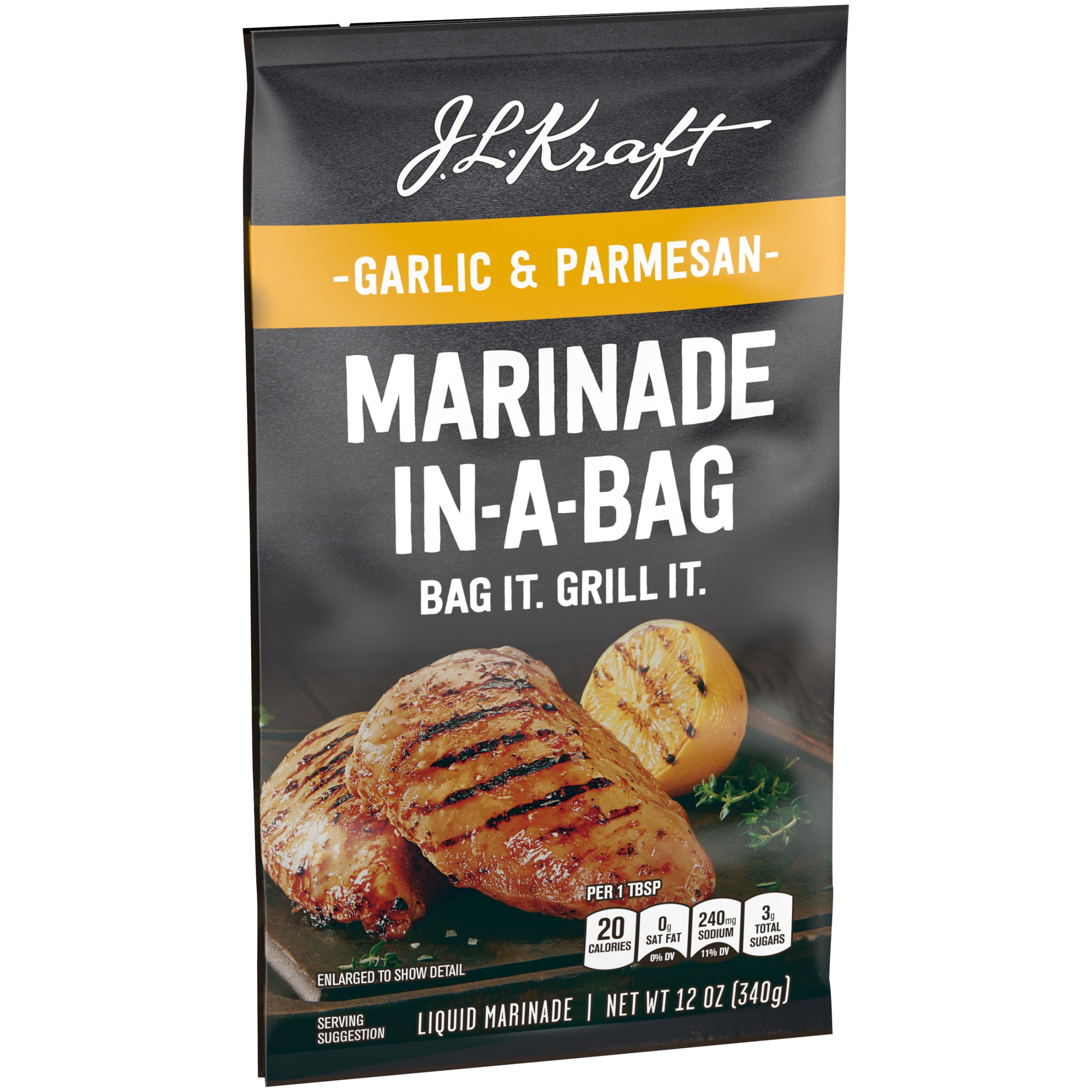 J.L. Kraft Marinade In-A-Bag Garlic & Parmesan Liquid Marinade, 12 oz Bag