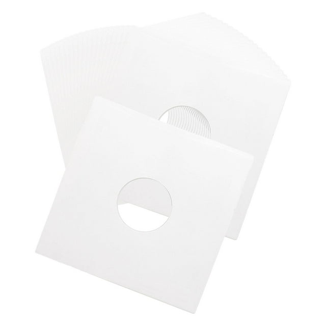 Shengyu 20Pcs Vinyl Record Inner Sleeves White Kraft Paper Reusable Record Protector 7in Square White 12in Square