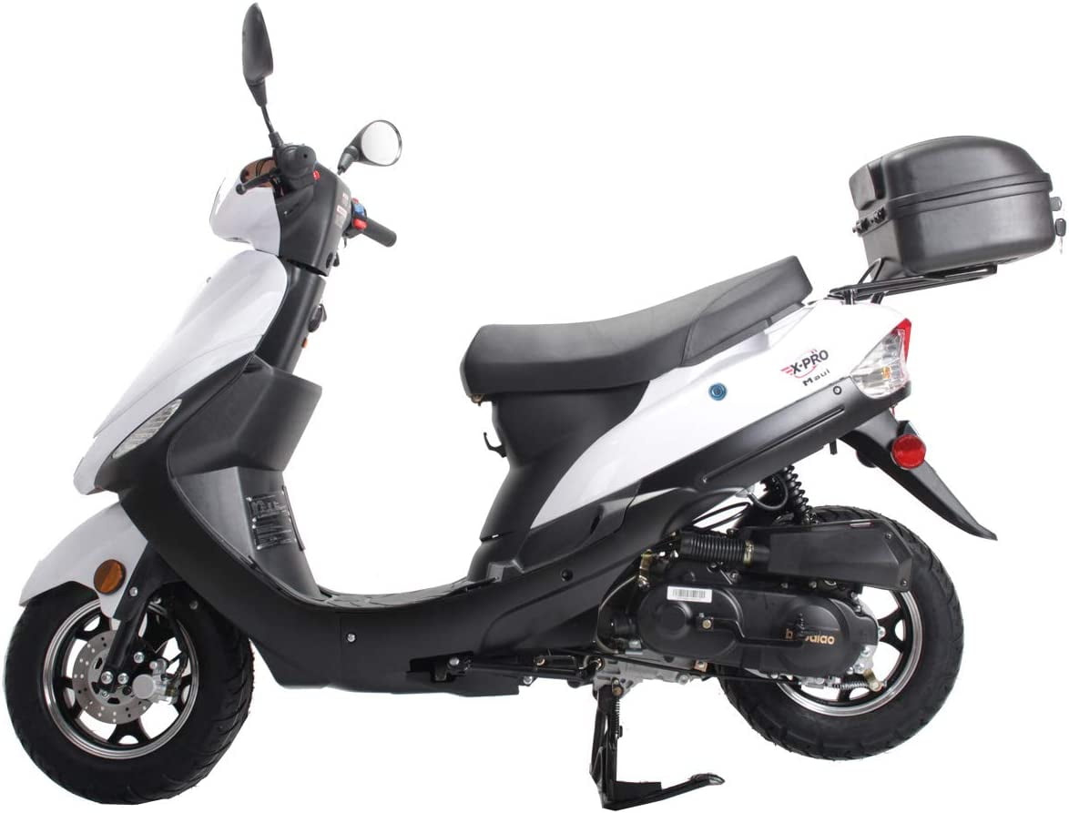 X-Pro Brand New 50cc Gas Moped Motorcycle, 10" Aluminum Wheels Electric/Kick Start! Large Headlights