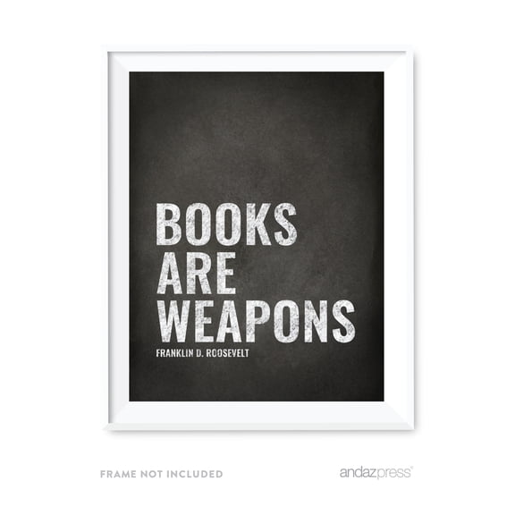 Koyal Wholesale Library Wall Art, 8.5x11-inch Books are, Franklin D. Roosevelt 1-Pack UNFRAMED