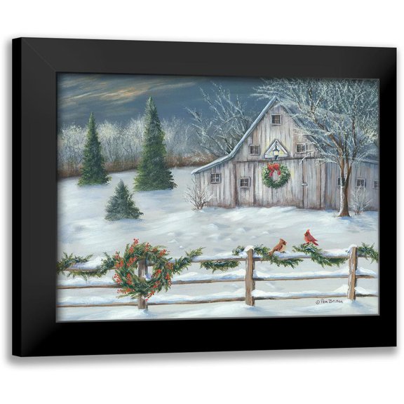 Britton, Pam 14x12 Black Modern Framed Museum Art Print Titled - Wintery Barn