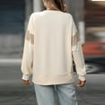 thumbnail image 3 of zbxnLI Women's Long Sleeve Sweatshirts Side Split Crew Neck Loose Sweat Shirts Pullover Tops Fall Clothes, 3 of 4