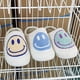 thumbnail image 4 of Pantuflas de cara sonriente retro Fuzzy Fluffy Cute House Home Shoes Memory Foam Soft Plush Warm Indoor Slides Winter Fur Zuecos para Mujeres Hombres (Blanco-Azul, 39/40) oso de fresa necesidades diarias, 4 of 6