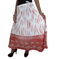 Mogul Women's Long Cotton Skirt Printed Boho Style Gypsy Summer Fashion Comfy Skirts