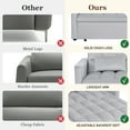 thumbnail image 6 of 54inch Velvent 2-seat Pull Out sofa Couch,3 in 1 Sleeper Sofa,  Adjustable Backrest, 6 of 8