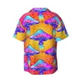 thumbnail image 7 of Picia Magic Mushrooms Men's Linen Shirts Short Sleeve Cuban Beach Shirts Casual Shirts Button Down Shirt for Men Beach Summer Wedding Shirt-3X-Large, 7 of 7