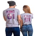 thumbnail image 3 of Colevkie King Queen Couple Tshirt Tee for Men Women Valentine Day Anniversary 1 Piece(Grey-1-King,3XL), 3 of 7
