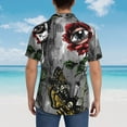 thumbnail image 4 of Kll Men'S Hawaiian Shirt Short Sleeve Button Down Beach Shirts-Skulls Roses, 4 of 7