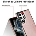 thumbnail image 6 of Wallet Case Designed for Samsung Galaxy S22 Ultra, Classic Slim 2 Credit Card Holders Lychee Texture Synthetic PU Leather Anti-shock Lightweight Phone Case Cover for Samsung Galaxy S22 Ultra, Rosegold, 6 of 6