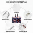 thumbnail image 5 of Honeii American With Lips Print Canvas Tote Bag with Compartments Laptop Tote Bag Large Tote Bag, 5 of 8