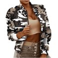 thumbnail image 2 of ICHUANYI Clearance Fashion Womens Printing And Winter Long Sleeves Cardigan Zipper Keep Warm Coat(Green, M) ICHUANYI WER2023081400330, 2 of 6