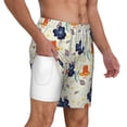 thumbnail image 2 of Balery Flower Leaves Mens Swim Trunks Swim Shorts for Men Quick Dry Inseam Beach Shorts with Compression Liner Pocket-Medium, 2 of 9