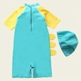 thumbnail image 4 of TOWED22 Newborn Infant Baby Boy Girls Shark One Piece Swimsuit Short Sleeve Zip Up Rash Guard Swimwear Sun Protection Bathing Suits Light Green,1-2 Y, 4 of 5