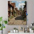 thumbnail image 4 of Tudor Village Cobblestone Street Canvas Print, Living Room Bedroom Kitchen Hallway Decor, 4 of 8