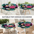thumbnail image 7 of Botanical Motif Tablecloth with Elastic Edge, Ideal for Daily Kitchen Use or Outdoor Gatherings, Polyester Material, Fits 44-52 Inch Table, 7 of 7