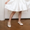 thumbnail image 3 of Zapatos de Bailarina para Niña DREAM PAIRS Talla 2 Satín Marfil, 3 of 6
