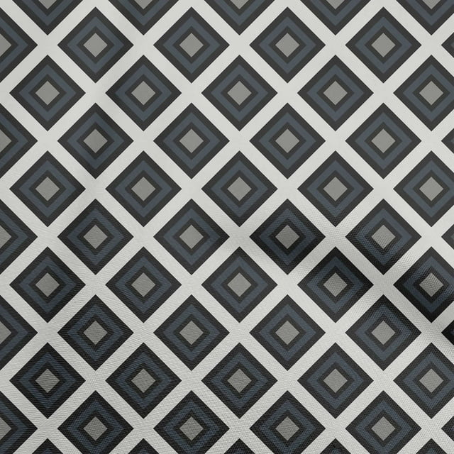 oneOone Tissu Popeline de Coton Gris Matériau de Robe Géométrique Tissu Imprimé Tissu au Mètre 42 Pouces de Large