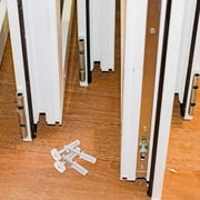 WRISTBIQUE 4-Piece White Bi-Fold Closet Door Hardware Kit with Enhanced Load Bearing Folding Door Components