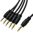 thumbnail image 2 of FOR Headphone Mic Splitters Cable 3.5mm TRRS 4 Pole Male to 5 Male Jack Headset Splitter Cable for PC Mobile Phones, 2 of 2