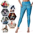 thumbnail image 5 of Light Blue Bandana Leggings Fitness Gym Yoga Pants High Waist Stretch Sports Tights Leggins, 5 of 6