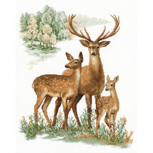Deers Counted Cross Stitch Kit, 15.75" x 19.75", 14-Count - Walmart.com