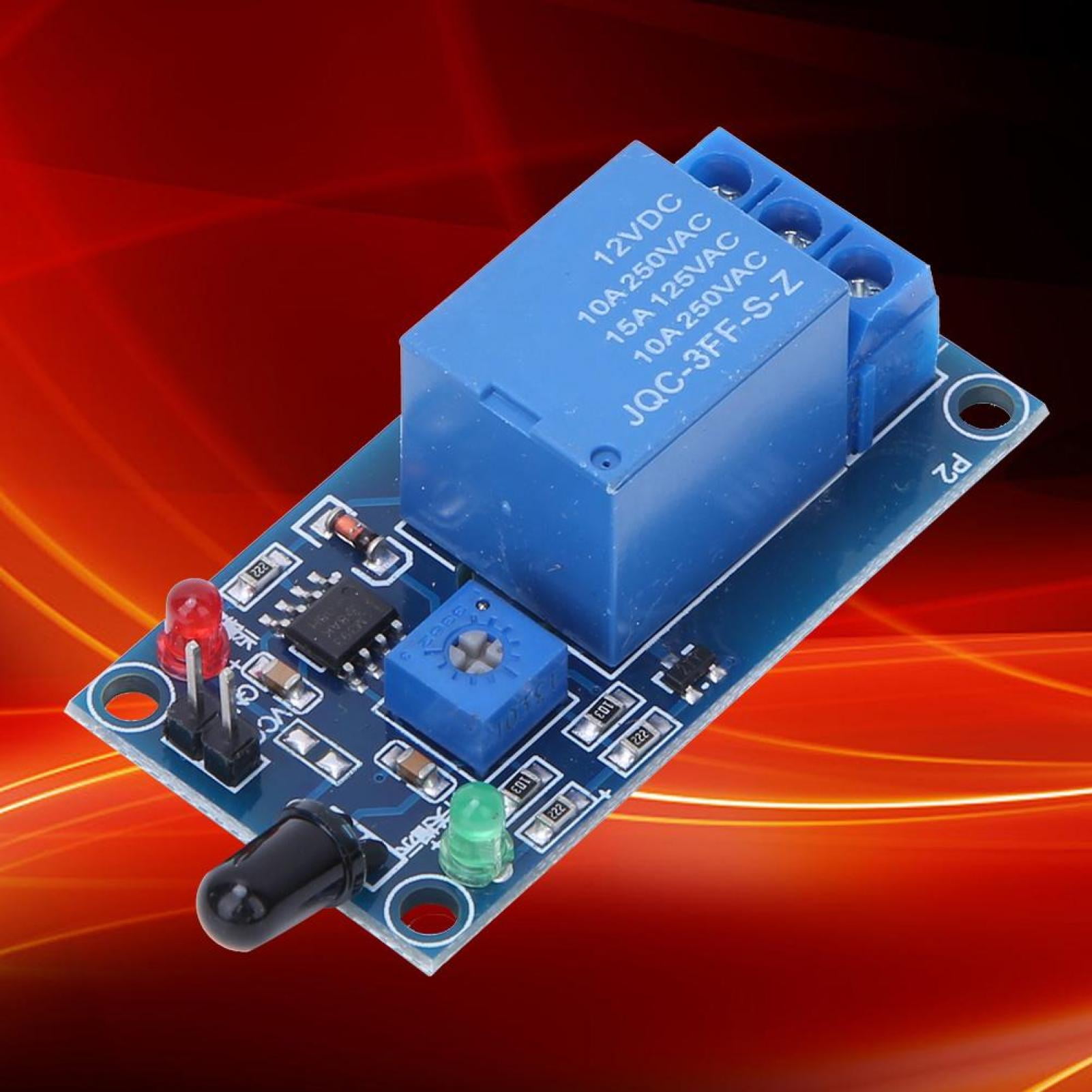 ESTINK Infrared Fire Detection Sensor Module Flame Sensing Relay Module