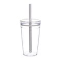 thumbnail image 2 of Queroig Transparent Tritan Straw Tumbler 16oz Colorful Coffee Cup with Lid Cute Leak-Proof Sippy Cup for Iced Coffee Tea Juice Milk, 2 of 7