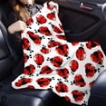 thumbnail image 3 of Cozy Ladybug Print Flannel Throw Blanket - Soft, Warm & Skin-Friendly for Naps, Sofa, Office, Bed, Camping & Travel - Versatile All-Season Gift, Seven Star, Nap, Contemporary Style, 3 of 6