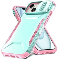 for iPhone 14 Case with Built-in Camera Lens Slide Cover, Heavy-Duty Shockproof Rugged Case Heavy Duty Bumper Shockproof Phone Cover for iPhone 14,Green