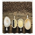 thumbnail image 3 of Ambesonne Coffee Shower Curtain, Assortment of Coffee Mug, 69"Wx84"L, Brown White, 3 of 3