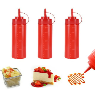 Handy Housewares 3 PC Squeezable Picnic Condiment Mini 4 oz. Squeeze Dispenser Storage Bottles - Great for Ketchup Mustard and BBQ Sauce! 3 Sets