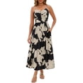 thumbnail image 1 of Vestido largo Annebouti Verano Primavera 2025 para mujer Beige Negro, 1 of 6