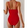 thumbnail image 4 of SOMER One Piece Swimsuit for Women Tummy Control Ring Linked Monokini Bathing Suit Cutout Swim Suit, 4 of 5