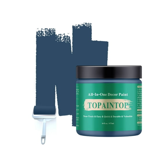 TOPAINTOP All-in-One Furniture Paint, Water-Based Wood Paint, Excellent Performance, Eggshell, French Blue, 16 fl oz