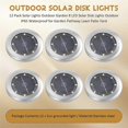 thumbnail image 4 of 12 Pack Solar Lights Outdoor Garden 8 LED Solar Disk Lights Outdoor IP65 Waterproof for Garden Pathway Lawn Patio Yard, 4 of 5