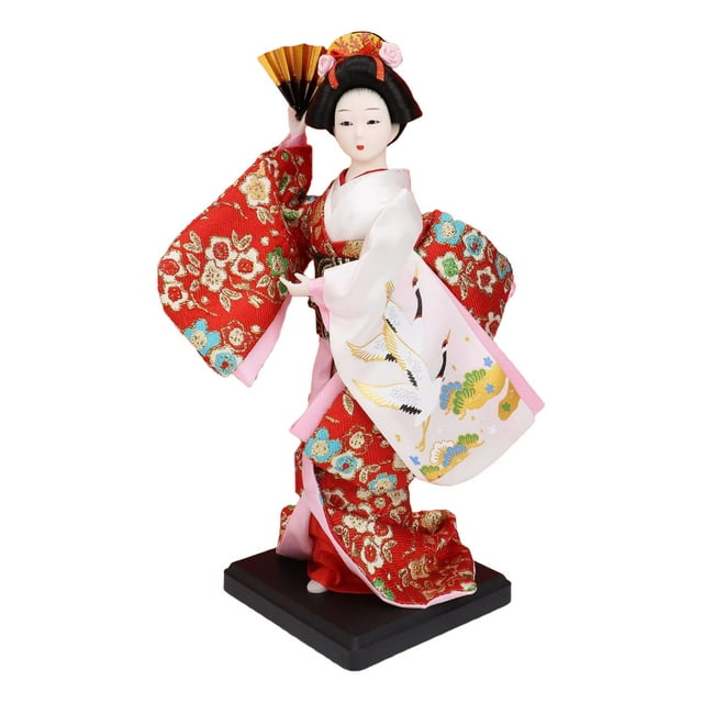 Muñeca geisha japonesa étnica, figura coleccionable, adorno de 23 cm, estatua artesanal de mujer, muñeca kimono para mesa, estante, regalo para niños Estilo D