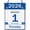 Blue, variant on 2026 Daily Wall Calendar, Page per Day with Large Print Dates, 365 Day  off Wall Calendar for Seniors   Office School Dorms, 8.5" x 6",   Calendars with  String, Cyan