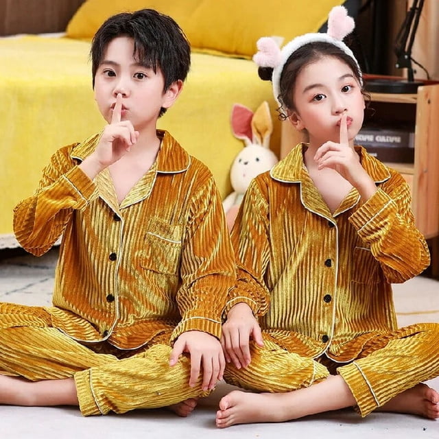 Pijamas de Navidad para niños, ropa de dormir de terciopelo suave y cálido, conjunto de ropa de dormir para niñas Rojas, camisón para niños Se