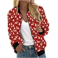 thumbnail image 2 of LOVZFMLL Vestes pour Femmes Chandail Ample à Manches Longues avec Fermeture Éclair Veste Décontractée en Grosse Maille Veste de Baseball, 2 of 5