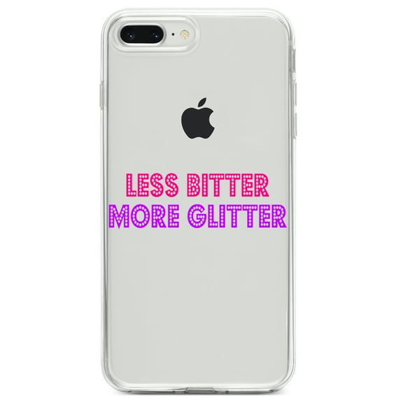 DistinctInk Clear Shockproof Hybrid Case for iPhone 7 PLUS / 8 PLUS (5.5" Screen) TPU Bumper Acrylic Back Tempered Glass Screen Protector - Less Bitter More Glitter