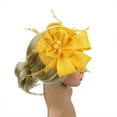 thumbnail image 4 of MESSUEN Tea Party Headband Ladies Hats for Tea Party Fascinator Hats for Women Fascinator Hat Headpiece for Women Womens Tea Party Hat Dress Hat Yellow One Size, 4 of 4